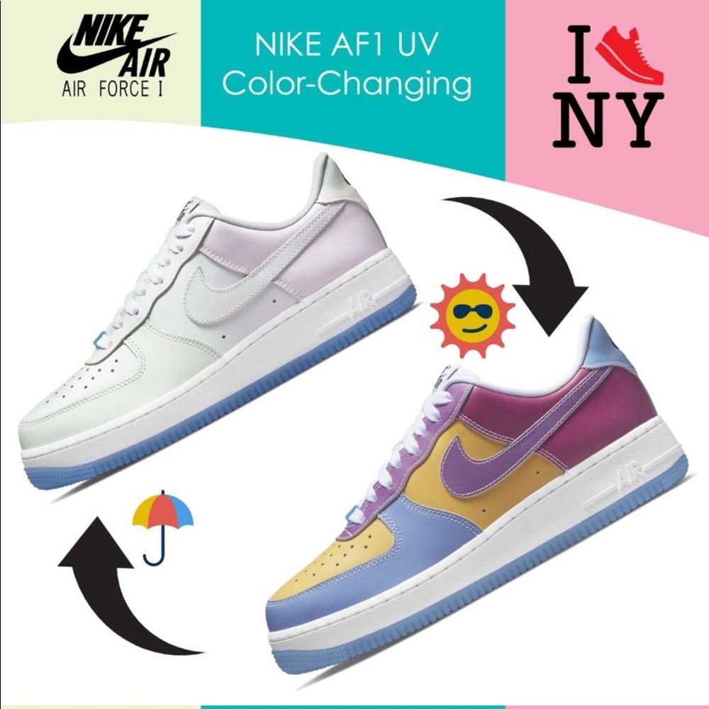 UV reactive Nike Air Force 1s Color changing - Picture 5 of 6